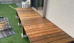 瑞穂市別府 Y様邸にてウッドデッキ作成工事
